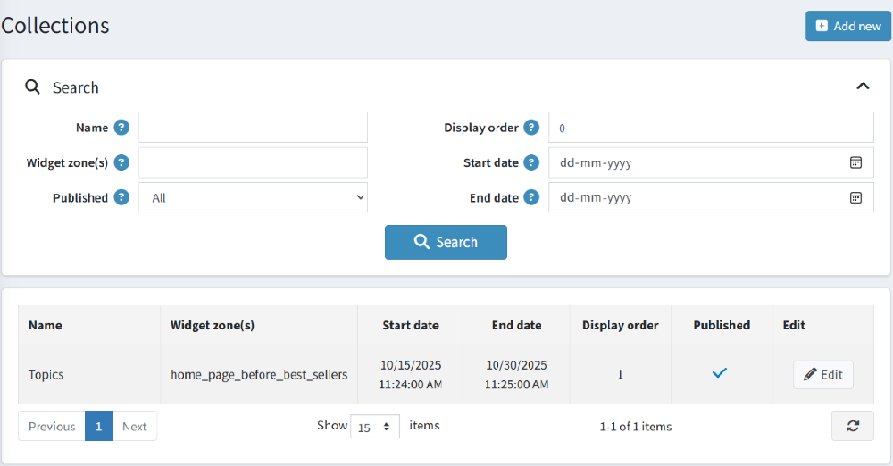 advanced topic management topic collections page